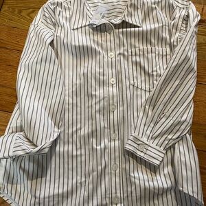 Maurices White and Black Striped Shirt